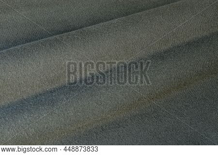 Dark Green Sweatshirt Knitted Footer Fabric Texture With Soft Folds