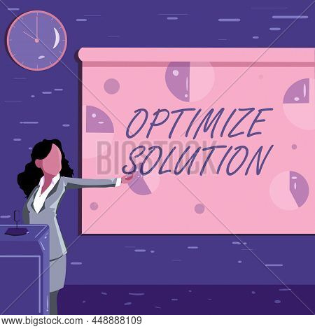 Handwriting Text Optimize Solution. Business Concept Process Of Finding The Greatest Value Of The So