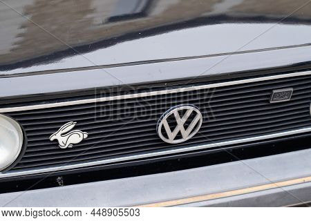 Bordeaux , Aquitaine  France - 02 02 2022 : Volkswagen Golf 1 Car Rabbit Gti Logo Brand And Text Sig