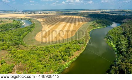 The Tract Krivobor'ye The Steep Wooded Sandy Slopes Of The Don River. A Steep Sandy Cliff Overgrown 