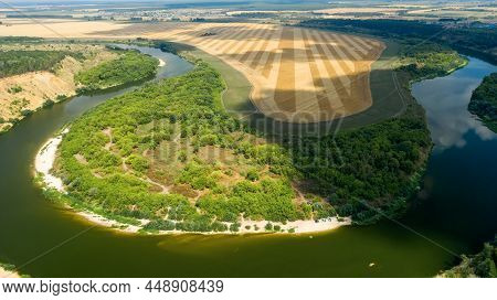 The Tract Krivobor'ye The Steep Wooded Sandy Slopes Of The Don River. A Steep Sandy Cliff Overgrown 