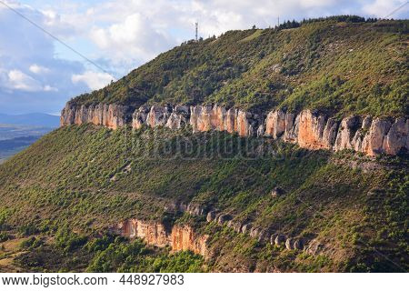 Causse Du Larzac Limestone Plateau In France. One Of Grands Causses, Plateaus Listed As Unesco World