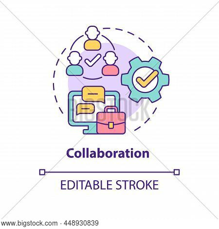 Collaboration Concept Icon. Communication Workplace Tools. Function Of Ucaas Abstract Idea Thin Line