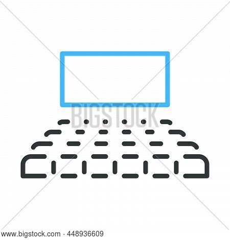 Cinema Auditorium Icon. Editable Bold Outline With Color Fill Design. Vector Illustration.