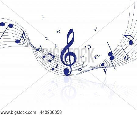 Abstract Grunge Musical Design. Violet Grunge Banner In Very Peri Color. Vector Illustration.