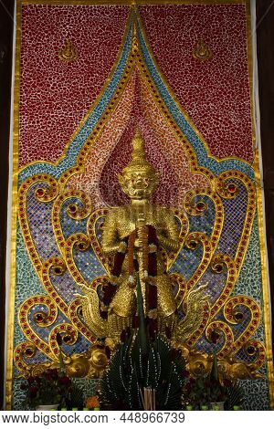 King Thao Wessuwan Or Vasavana Kuvera Giant Statue For Thai People Travel Visit And Respect Praying