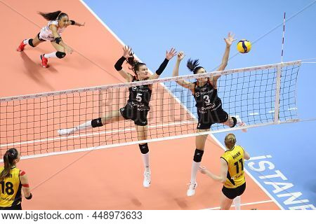 Istanbul, Turkey - September 05, 2021: Vakifbank Vs Eczacibasi Champions Cup Match In Burhan Felek S