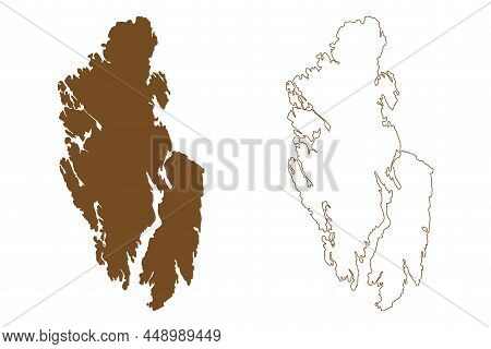 Ytre Sula Island (kingdom Of Norway) Map Vector Illustration, Scribble Sketch Ytre Sula Map
