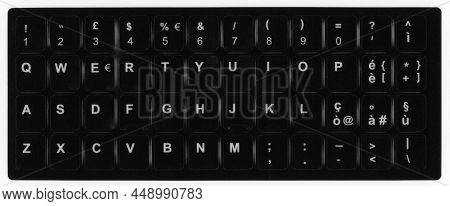 Qwerty Computer Keyboard Layout, Black Keys And White Letters