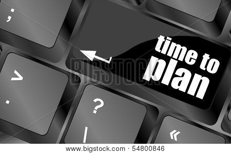 Future Time To Plan Concept With Key On Computer Keyboard