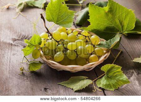 Grapes with leaves