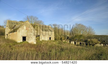 Abandoned Cotswold Stone Farm Buildings