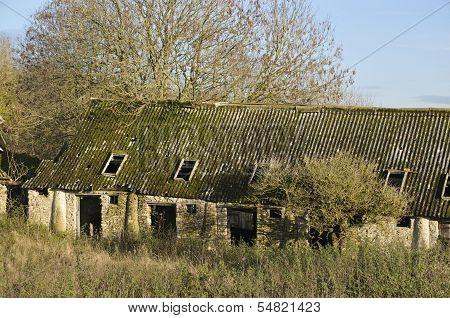 Abandoned Cotswold Stone Farm Buildings