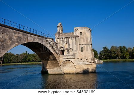 Chapel Of Saint-nicolas On Saint-benezet Bridge. Avignon, France