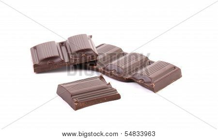 Tasty morsel of dark chocolate.