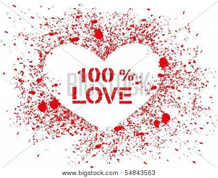 Vector sprayed heart with text