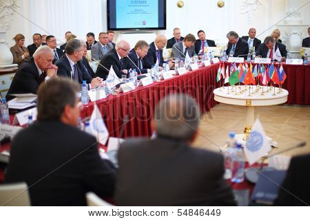 MOSCOW - OCT 10: Representatives of the International Congress of Industrialists and Entrepreneurs, on October 10, 2013 in Moscow, Russia.