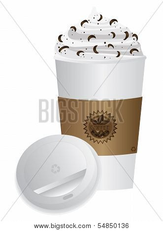Espresso Drink To Go Cup With Lid Illustration