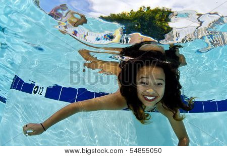 Girl Smiling Underwater