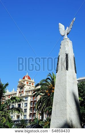 Monument in park, Malaga, Spain.