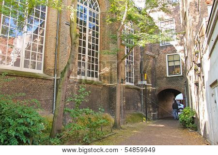 Lane In The Dutch City Of Dordrecht. Netherlands