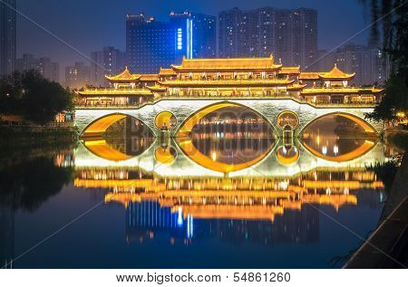 Chengdu Ancient Bridge At Night