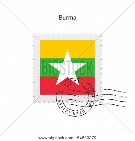 Burma Flag Postage Stamp.