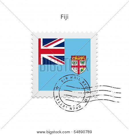 Fiji Flag Postage Stamp.