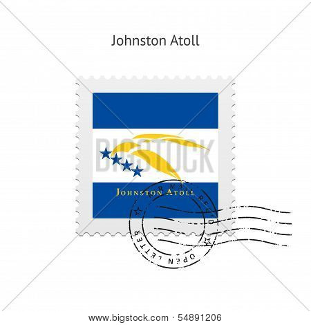 Johnston Atoll Flag Postage Stamp.