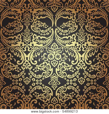 Damask vintage floral seamless pattern background.