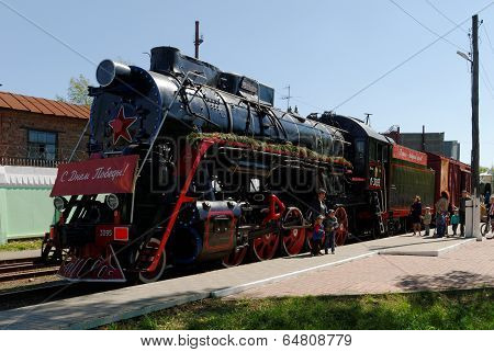 May 9, 2014. Nizhny Novgorod. The Victory train in honor of defeat by the Soviet armies of fascist a