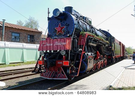 May 9, 2014. Nizhny Novgorod. The Victory train in honor of defeat by the Soviet armies of fascist a