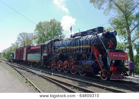 May 9, 2014. Nizhny Novgorod. The Victory train in honor of defeat by the Soviet armies of fascist a