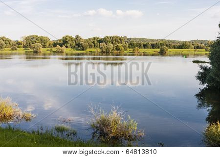 River Oder Between Germany And Poland