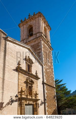 Benassal church facade Benasal in Maestrazgo Castellon Spain