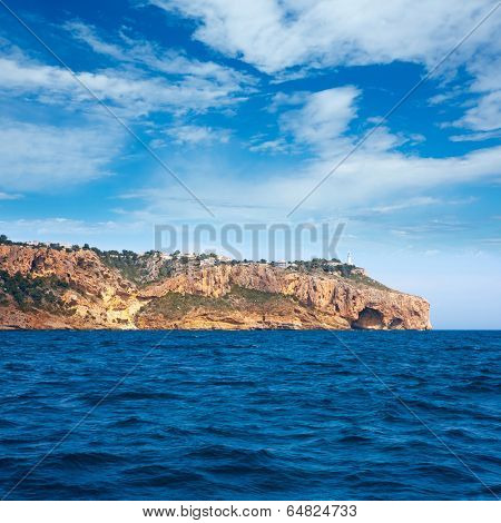 Cabo de la Nao Cape lighthouse in mediterranean sea Alicante Spain