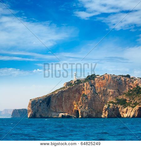 Cabo de la Nao Cape lighthouse in mediterranean sea Alicante Spain