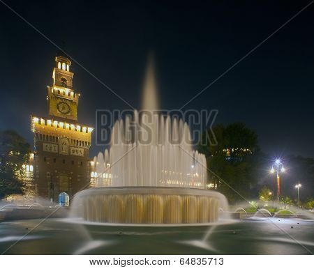 Sforzesco Castle In Milan, Italy