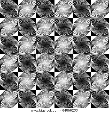 Design Seamless Monochrome Decorative Geometric Pattern