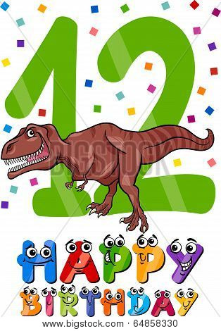 Twelfth Birthday Cartoon Design