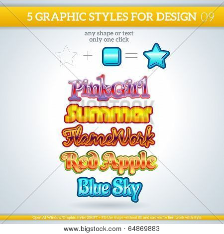 Set Of Various Graphic Styles For Design.