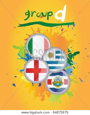 Group d vector on yellow background