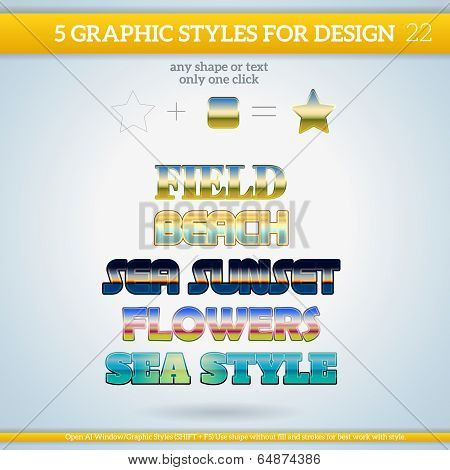 Set of Landscape Graphic Styles for Design