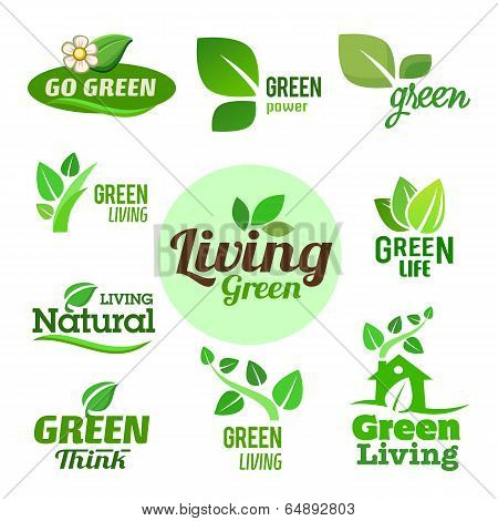 Set Of Bio - Ecology - Green Icons