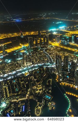 Address Hotel At Night In The Downtown Dubai Area Overlooks The Famous Dancing Fountains