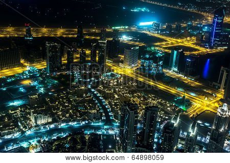 Address Hotel At Night In The Downtown Dubai Area Overlooks The Famous Dancing Fountains