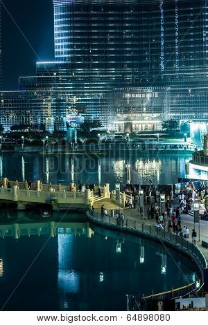 View On Burj Khalifa, Dubai, Uae, At Night