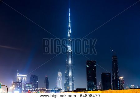 Dubai Panorama And Burj Khalifa Is Currently The Tallest Building In The World, At 829.84 M (2,723 F