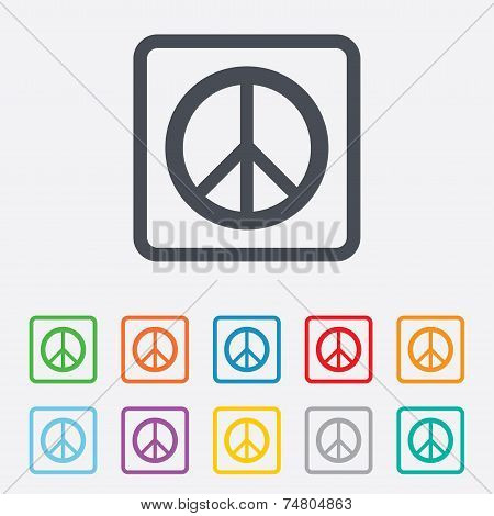 Peace sign icon. Hope symbol
