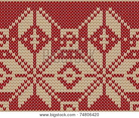 Knitting christmas seamless pattern with a showflakes